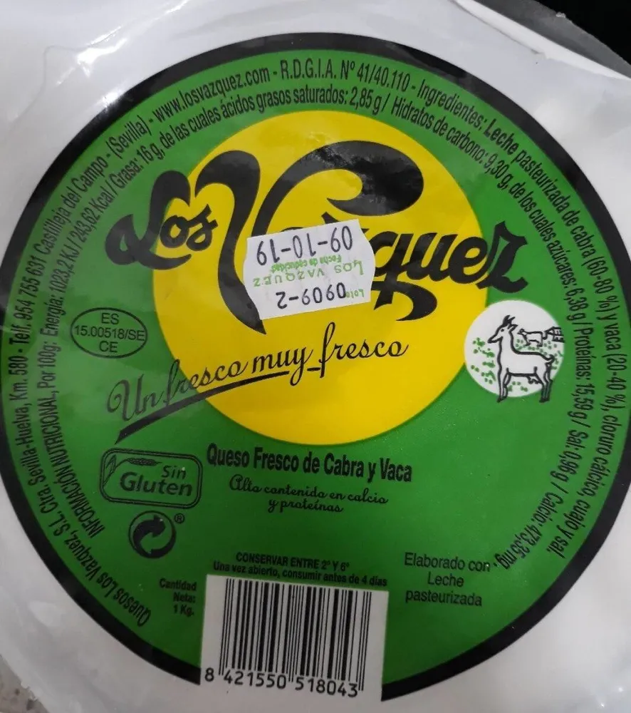 Queso fresco de cabra y vaca