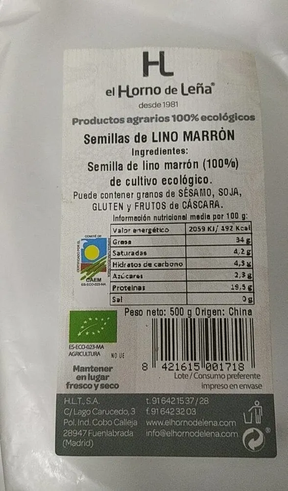 Semillas de lino marrón