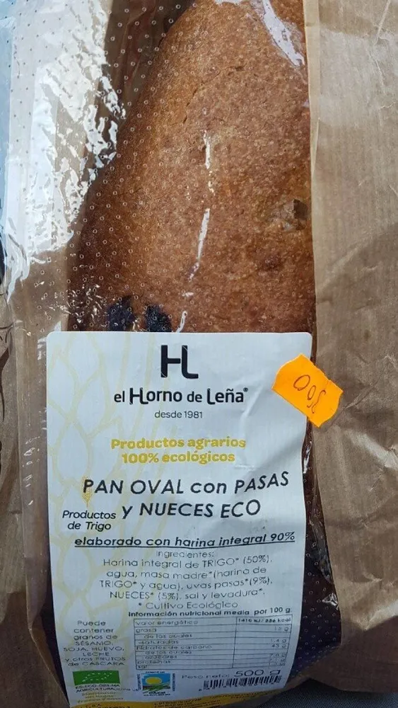 PAN OVAL CON PASAS Y NUECES ECO