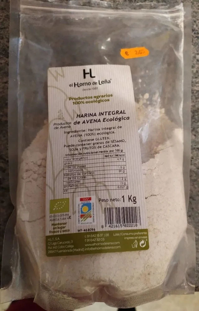 Harina de avena integral
