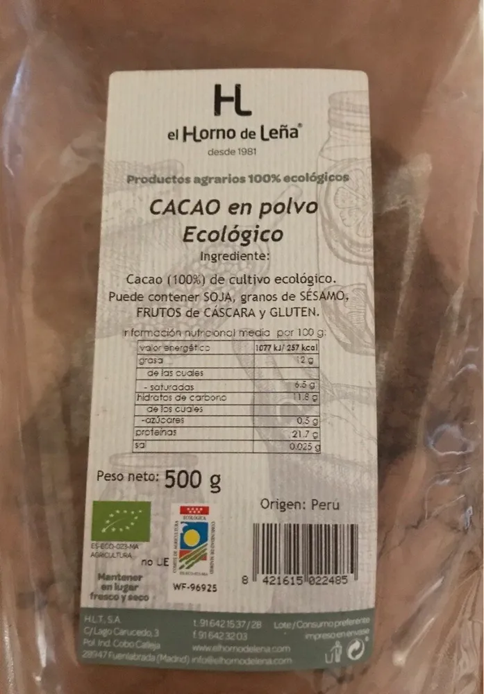 Cacao en polvo ecologico