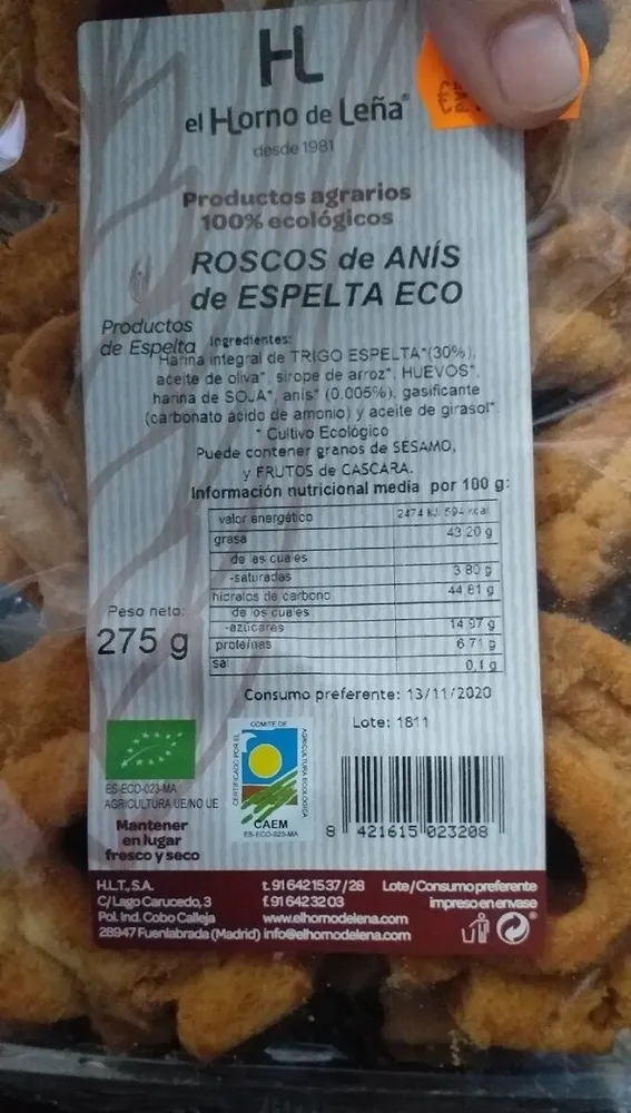 Roscos de Anis de espelta
