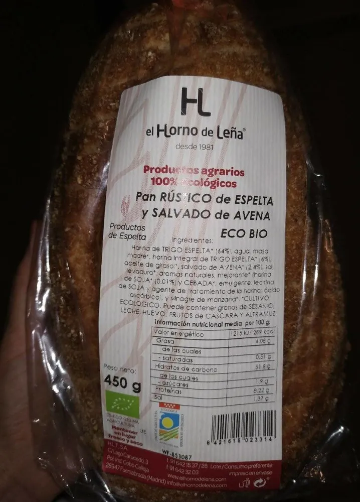Pan rústico de espelta y avena