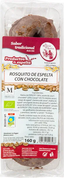 Rosquitos de espelta con chocolate ecológicos