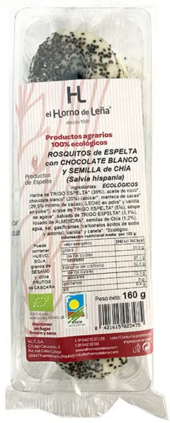Rosquitos de espelta con chocolate blanco y semillas