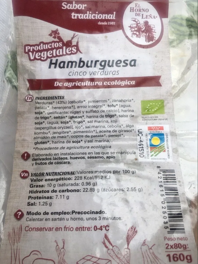 Hamburguesa cinco verduras