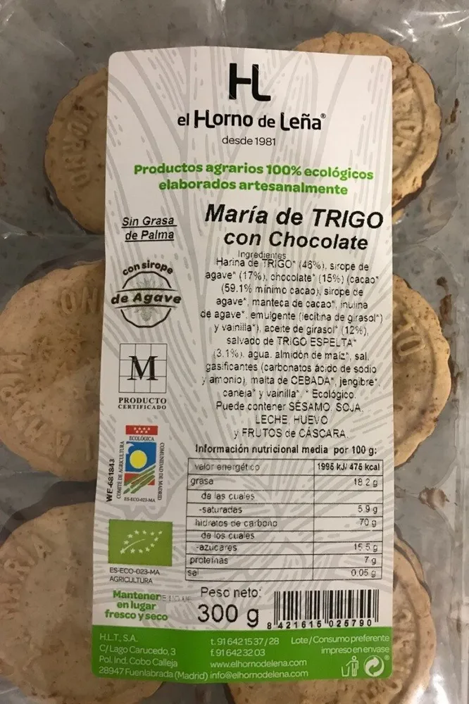 María de trigo con chocolate