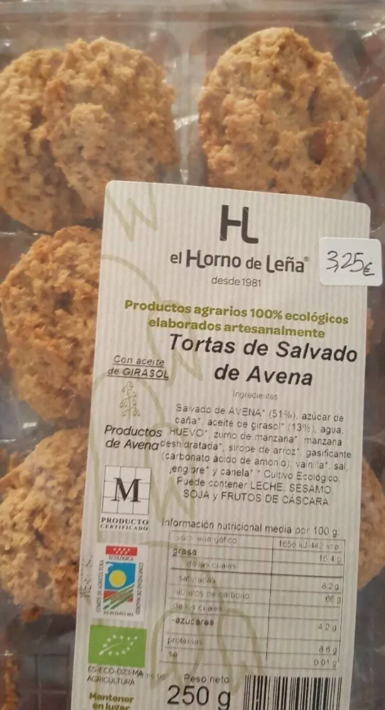 Tortas de salvado de avena