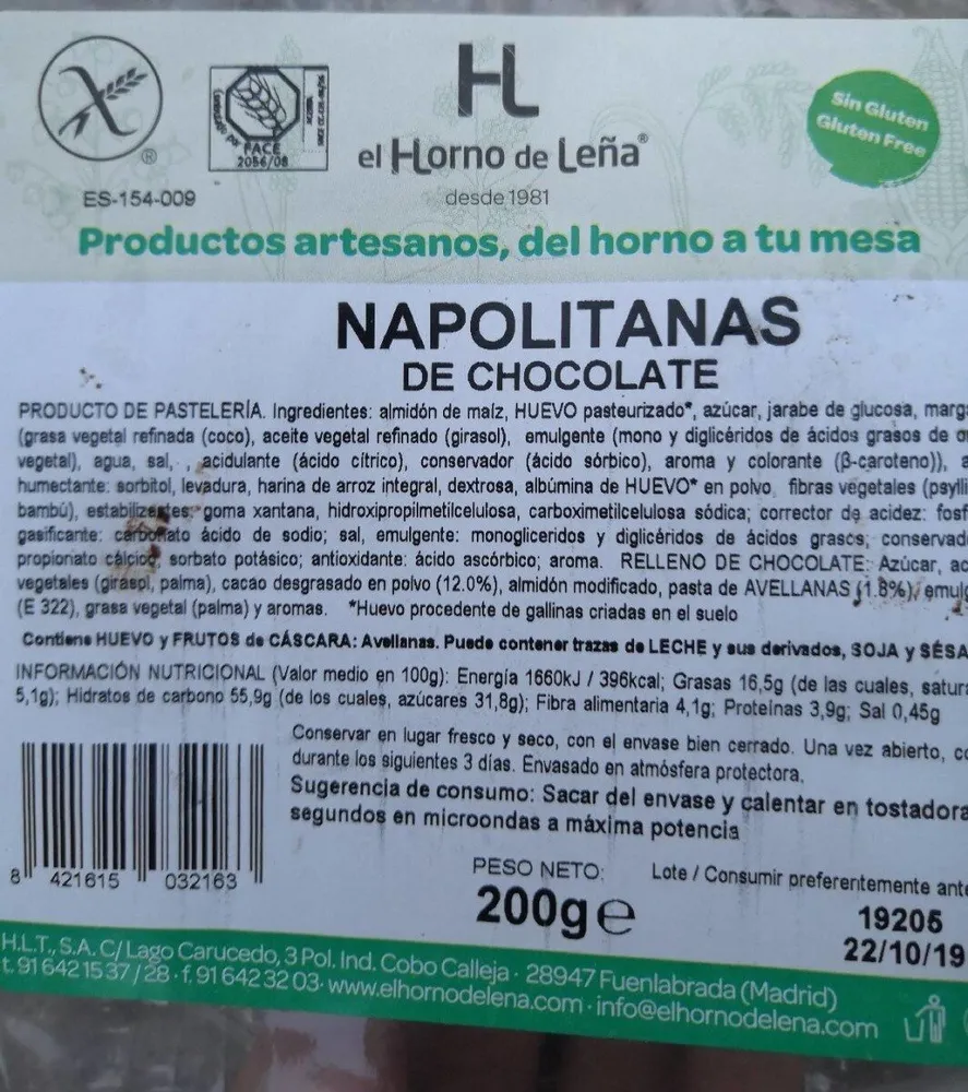 Napolitanas de chocolate Sin Gluten