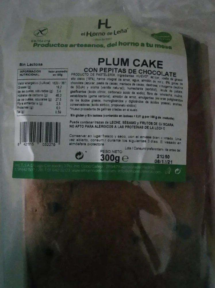 Plum cake con pepitas de chocolate