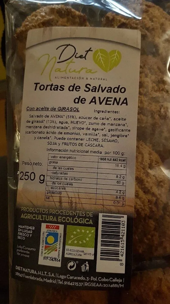 Tortas de salvado de avena