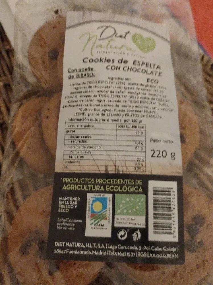 Cookies de Espelta con chocolate