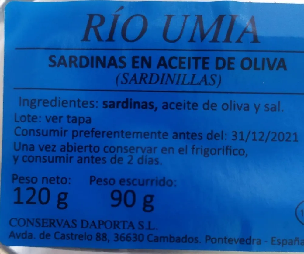 Sardinas en aceite de oliva