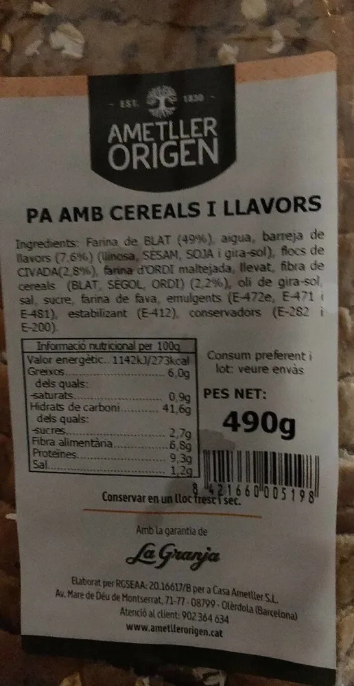 Pa amb cereals i llavors