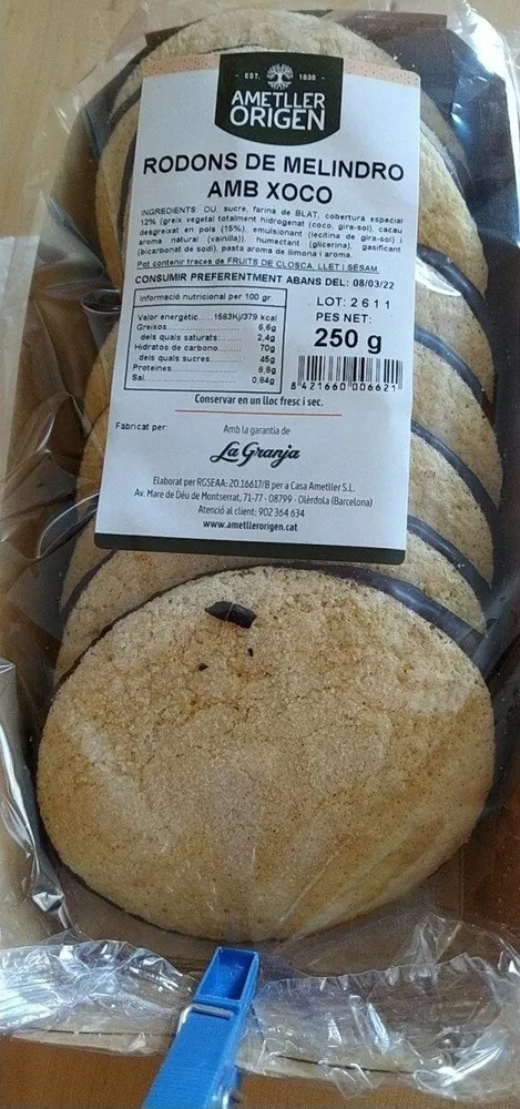 Rodons de melindro amb xoco