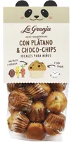 Mini magdalenas con plátano y choco chips