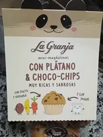 Mini magdalenas con plátano y chips de chocolate