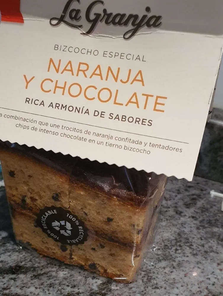 Bizcocho especial de naranja y chocolate