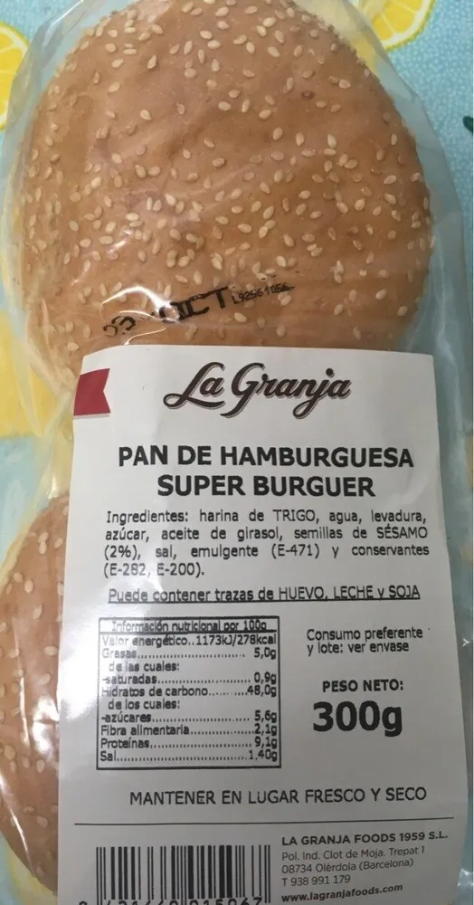 Pan de hamburguesa