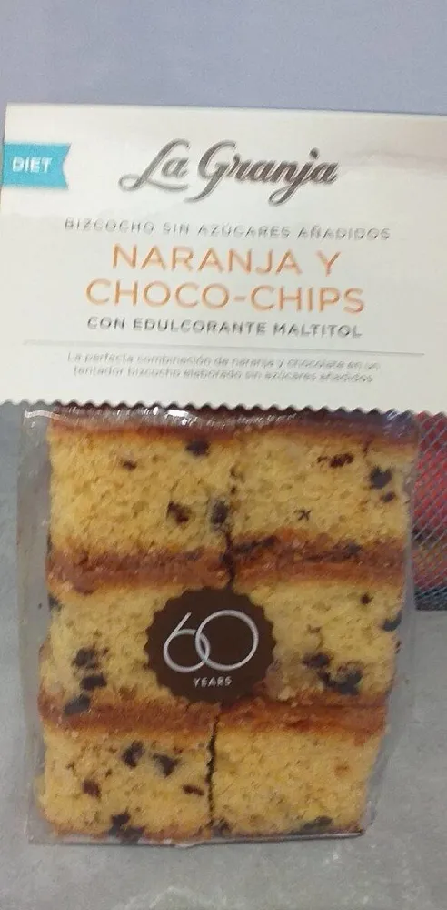 Bizcocho naranja y choco-chips