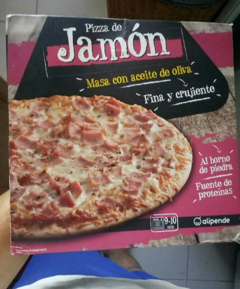 Pizza jamón y queso