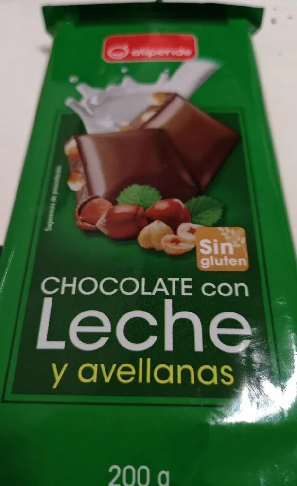 Chocolate con leche y avellanas Alipende