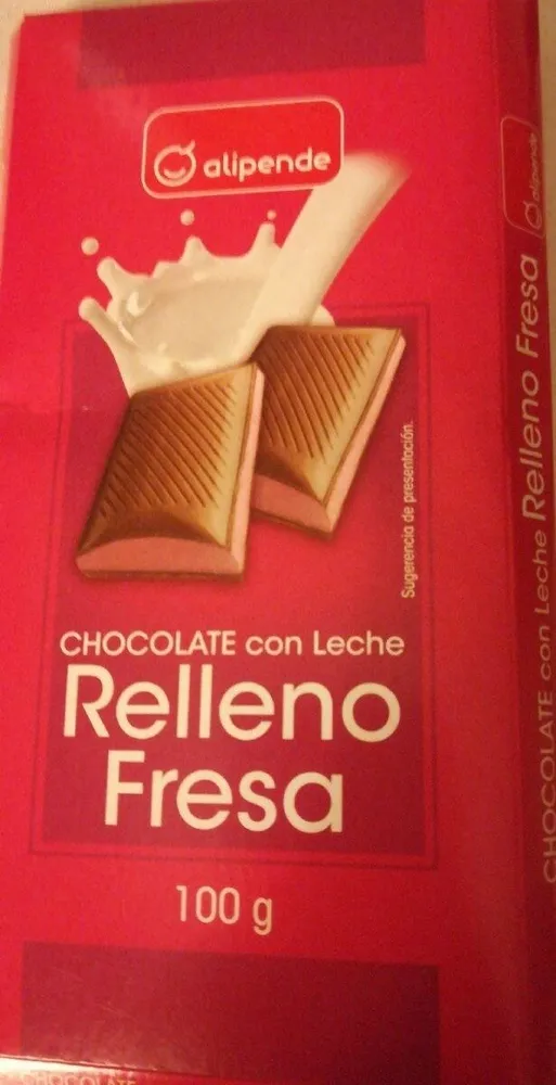 Chocolate con leche relleno de fresa