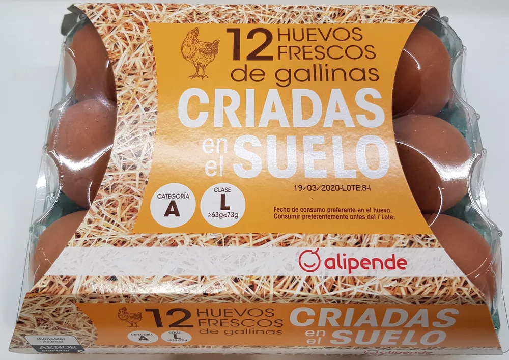 12 Huevos frescos de gallinas criadas en el suelo