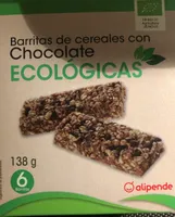 Barritas de cereales con chocolate ecologicas
