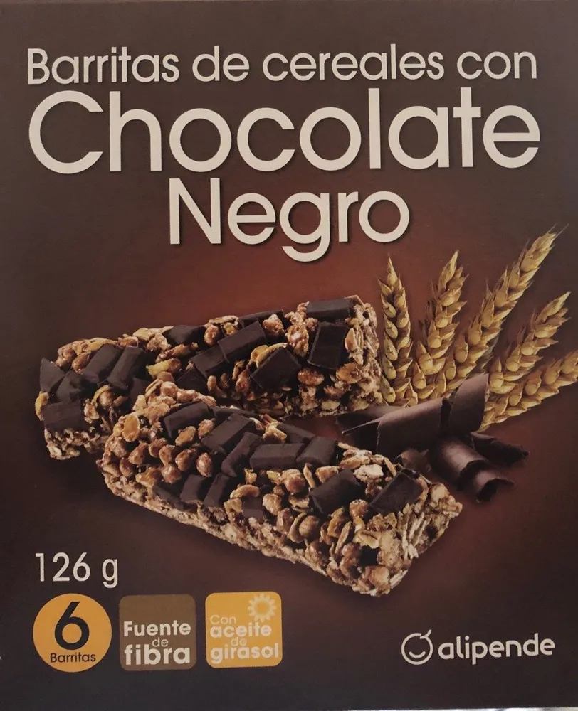 barritas de cereales con chocolate negro