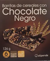 barritas de cereales con chocolate negro