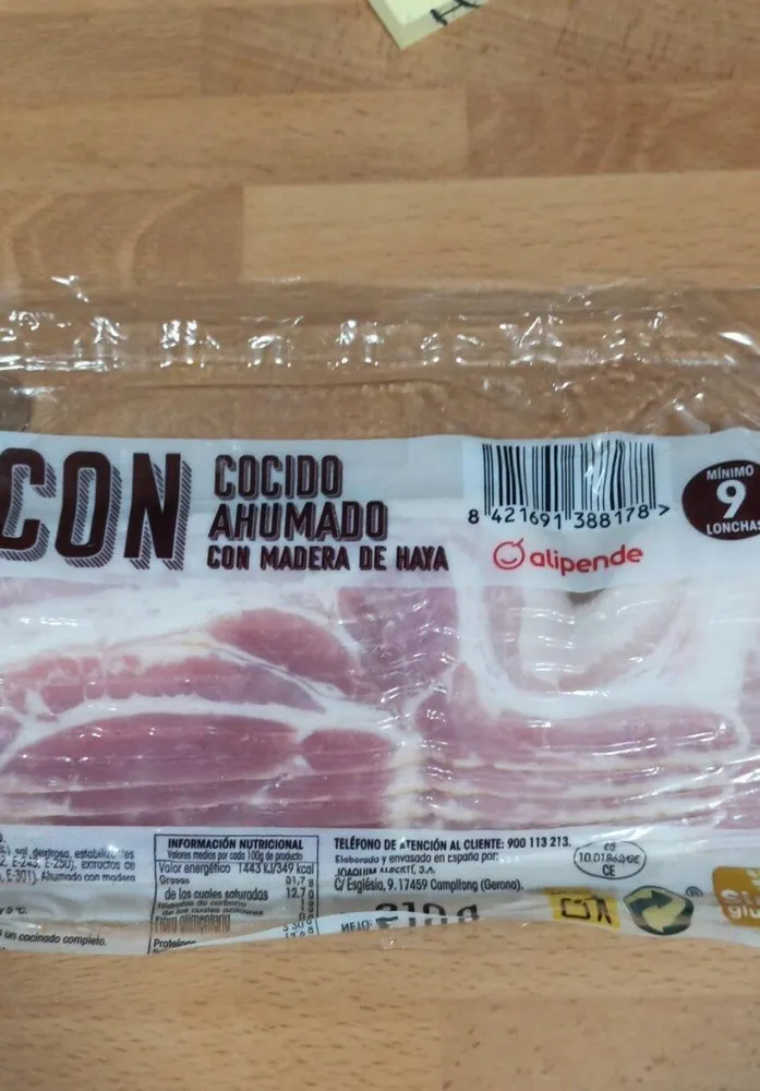 Bacon cocido ahumado