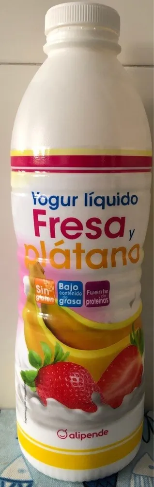 Yogur liquido fresa y platano