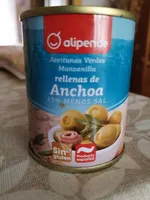 Aceitunas manzanilla rellenas anchoa