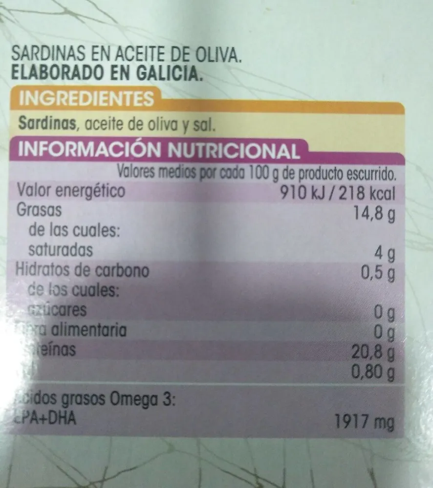 Sardinas en aceite de oliva