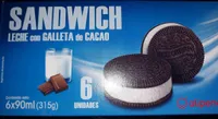 Sandwich leche con galleta de cacao