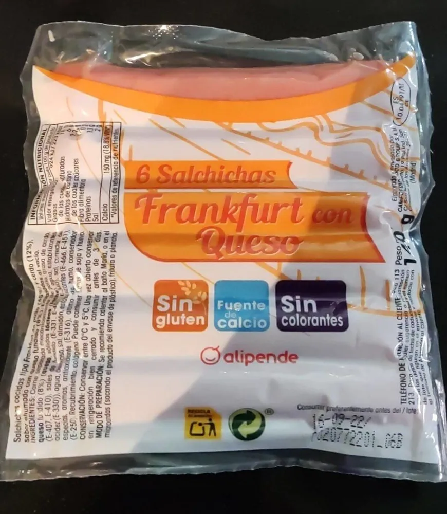 Salchichas Frankfurt con queso