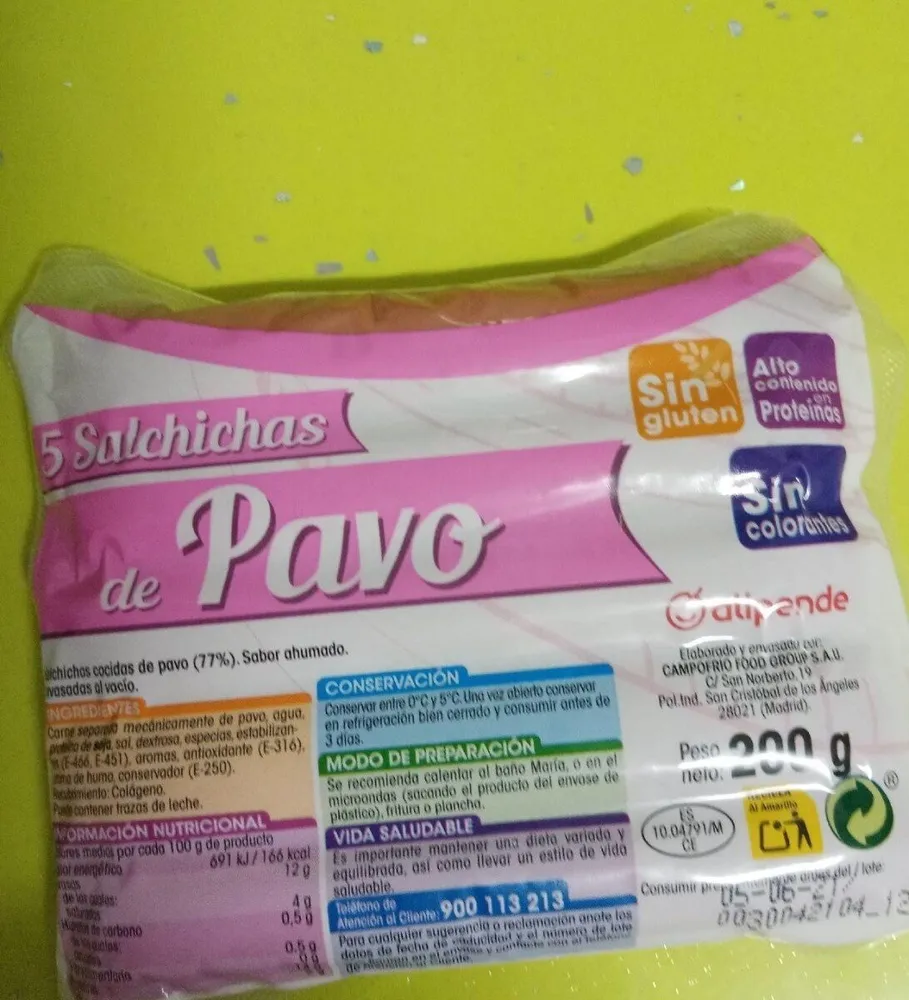 Salchichas Pavo