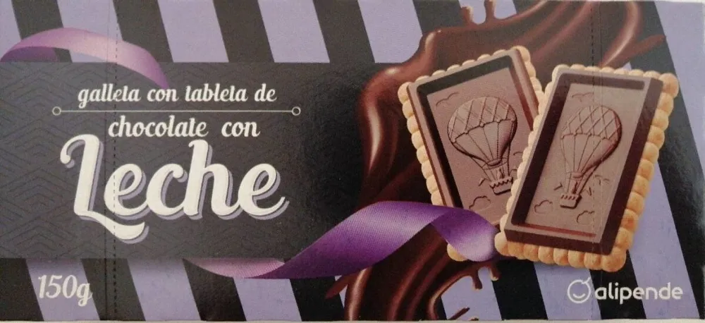 Galleta con tableta de chocolate con leche