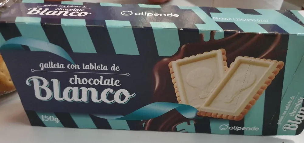 Galleta con tableta chocolate blanco