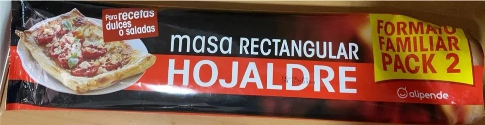 Masa rectangular hojaldre