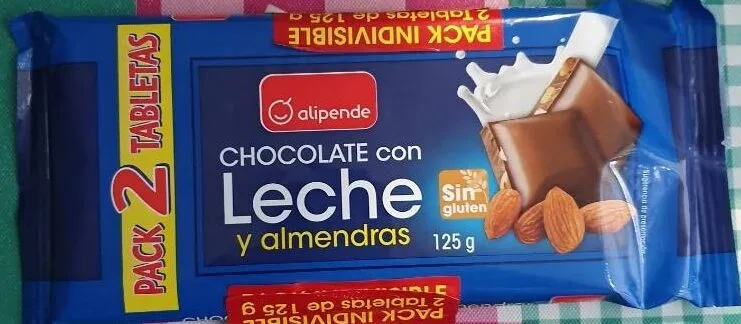 Chocolate con leche y almendras