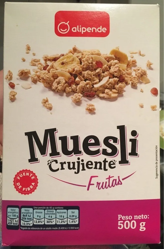 muesli crujiente con frutas