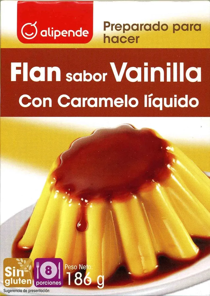 Preparado para hacer flan sabor vainilla con caramelo líquido