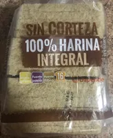 Pan de molde sin corteza 100% harina integral