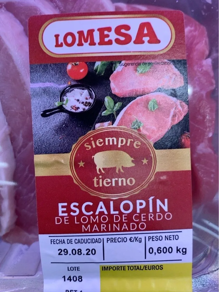 Escalopín de lomo de cerdo marinado