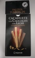 Palitos de turrón de cacahuete con chocolate con leche