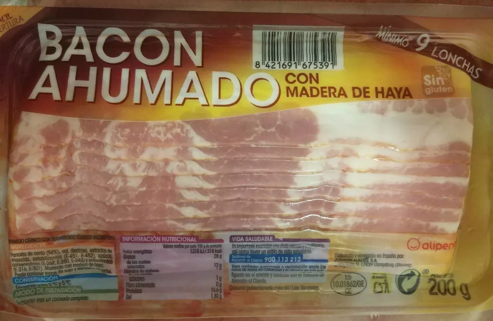 Bacon Ahumado con Madera de Haya