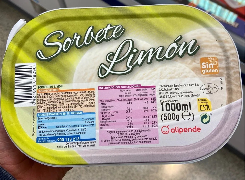 Sorbete Limón