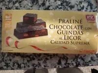 Praliné chocolate con guindas al licor